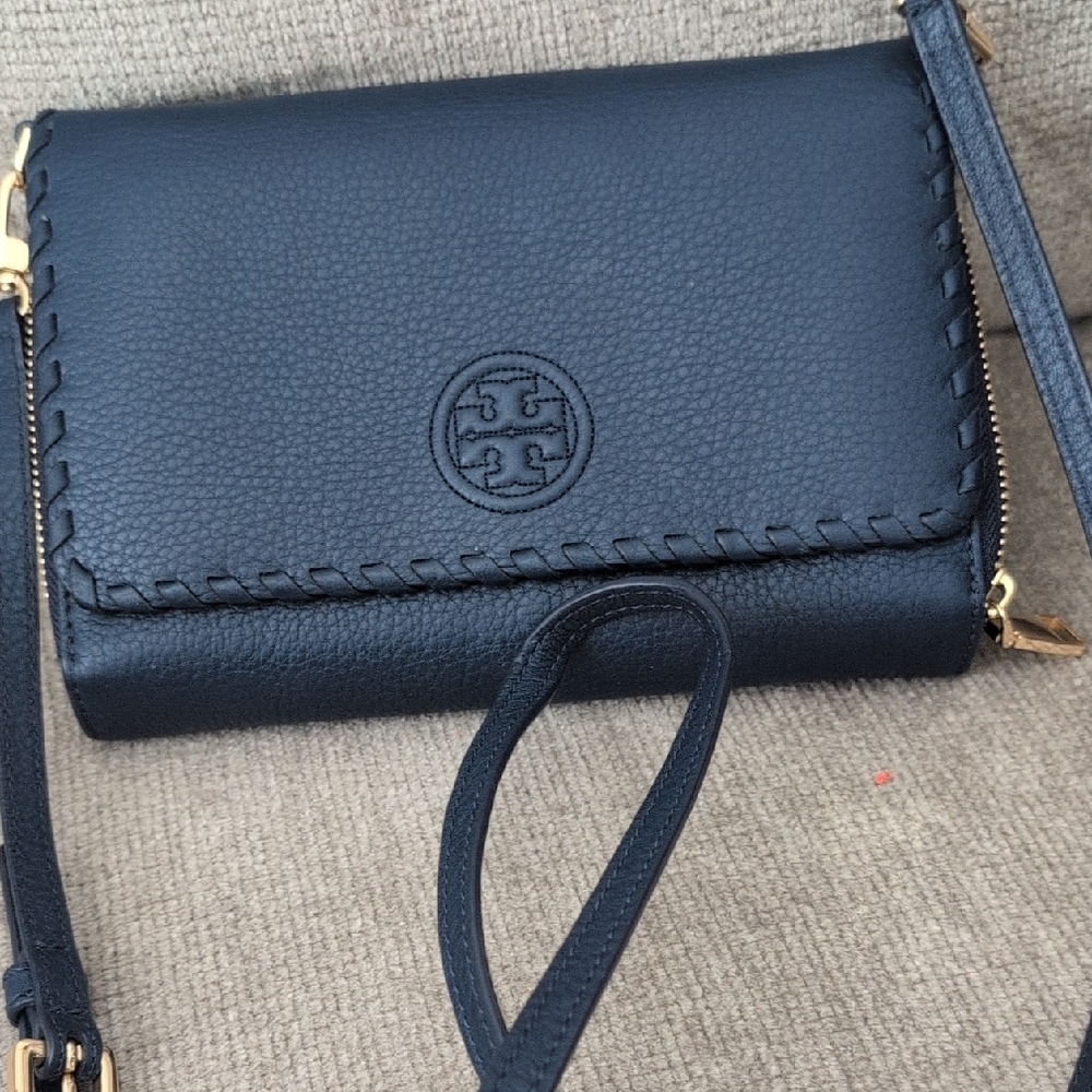 Tory Burch Navy Leather Crossbody Bag
